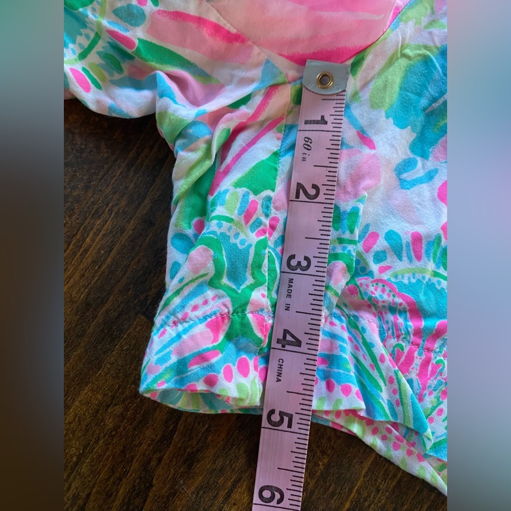 Lilly Pulitzer Floral Pull On Shorts Womens Small Blue Pink All Over Print AOP - Picture 10 of 14